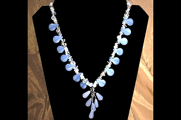 Blue Cornflower Summer Opalite Necklace