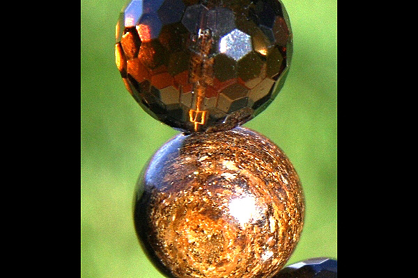 Big Rare Bronzite Crystal and Smoky Quartz Sphere XL Necklace