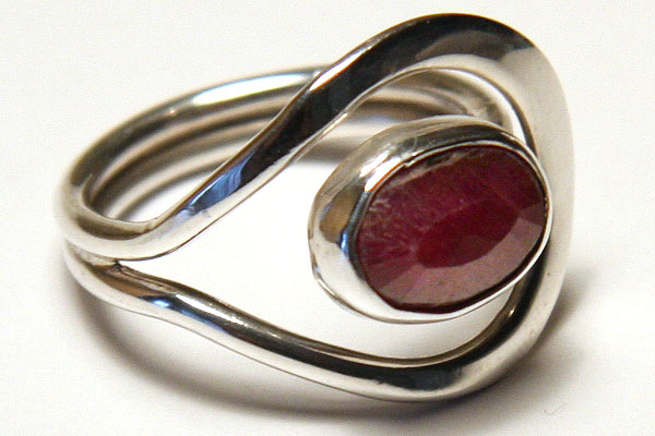Exceptional Natural Red Ruby Sterling Ring