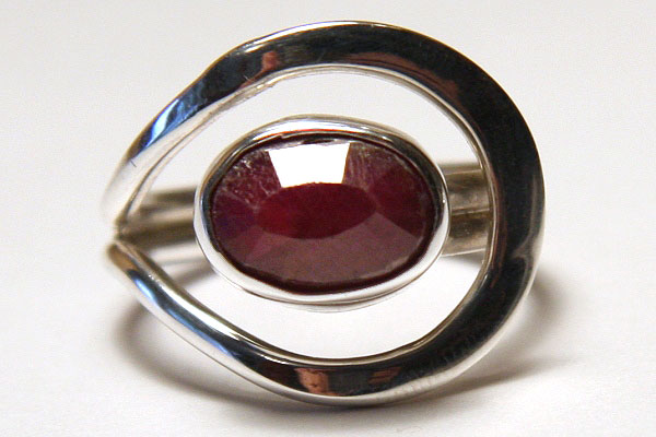 Exceptional Natural Red Ruby Sterling Ring