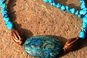 KapKa Design Sea Sediment Jasper & Turquoise Necklace