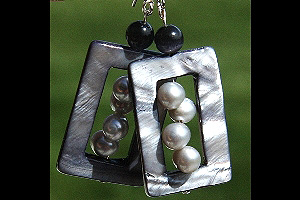 KapKa Design Contemporary Silver Perl Sterling Silver Earrings