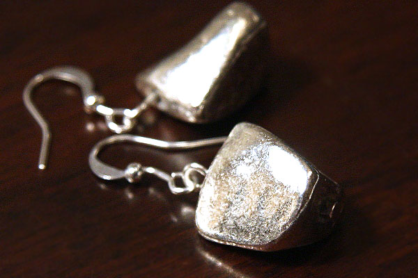 Silver Nugget Earrings
