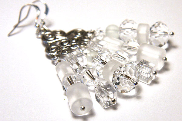 Clear Icy Crystal Earrings 