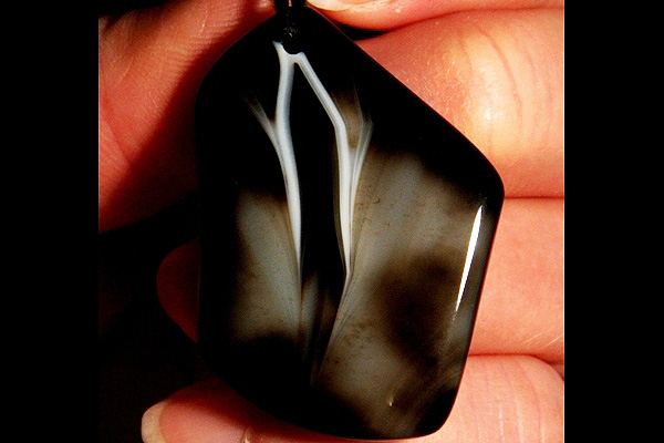 Smart Black and White Agate with Drusy Inclusion