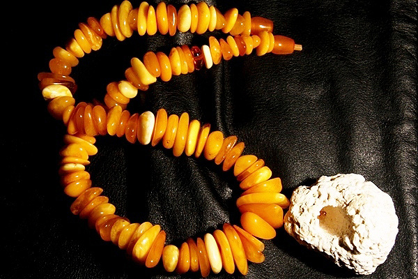 Raw White Coral and Amber Nuggets