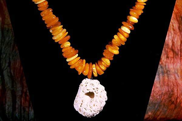 Raw White Coral and Amber Nuggets