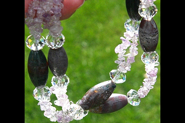 Amethyst and TIFFANY Stone Gemstone Necklace