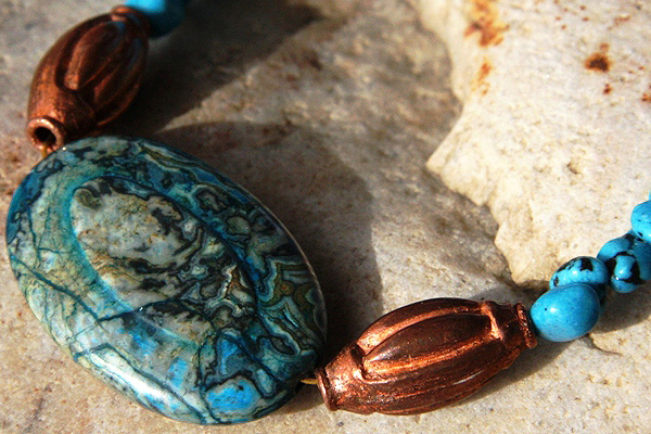 Sea Sediment Jasper and Turquoise Necklace