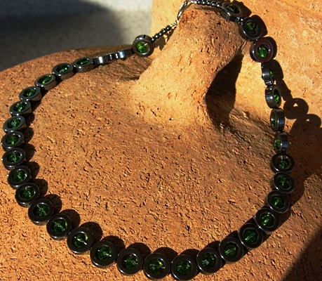 Sophisticated Hematite Green Peridot Jewel Beauty