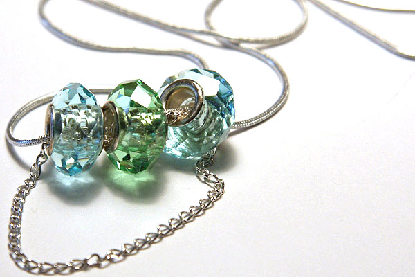 Sparkle and Shine Light Blue and Green Necklace