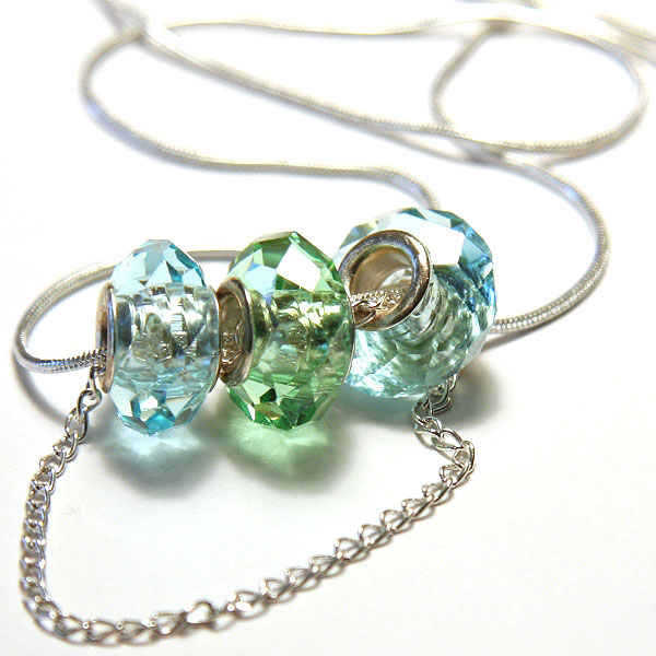 Sparkle and Shine Light Blue and Green Necklace
