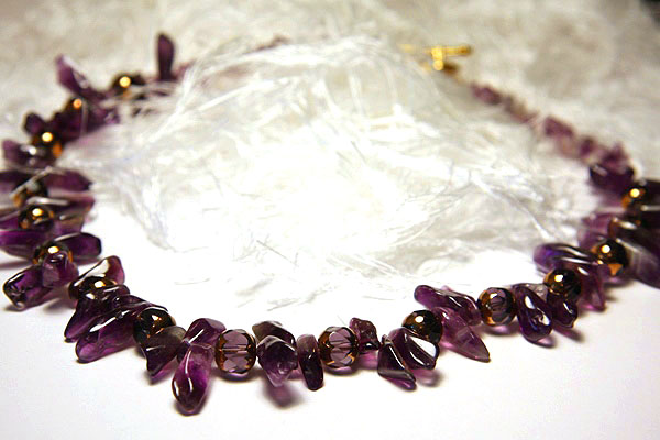  Amethyst and Gold Necklace