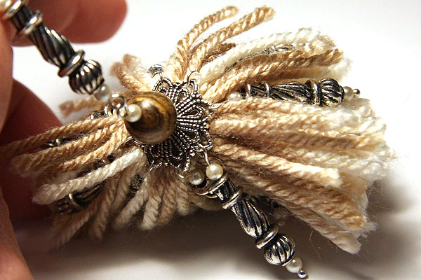 Fancy Sandy Silver Tassel Necklace