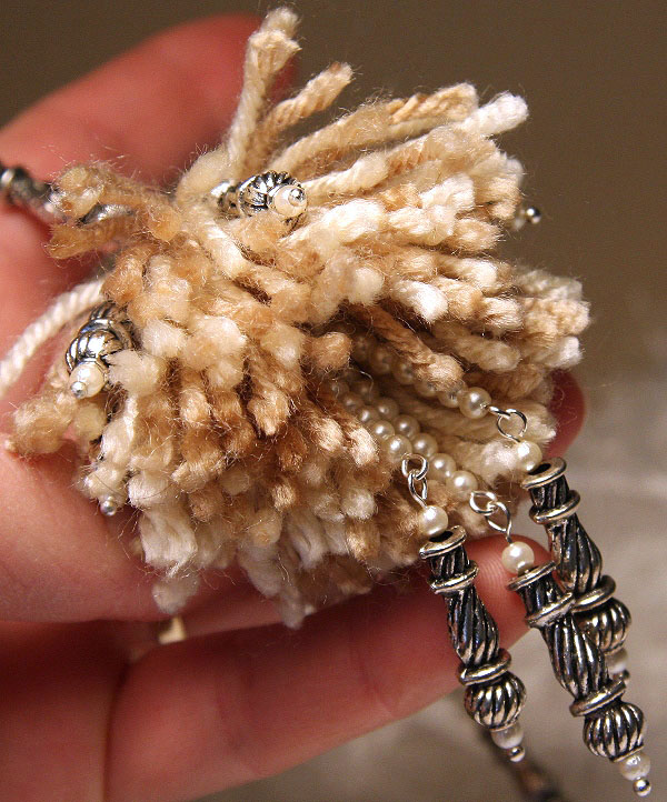 Fancy Sandy Silver Tassel Necklace