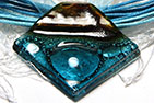 Aquamarine with Artistic Fused Glass Suncatcher