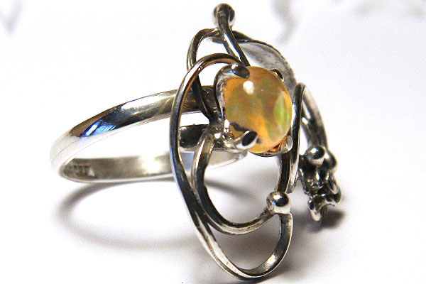 Beautiful Fire Opal Handcrafted Sterling Silver Ring