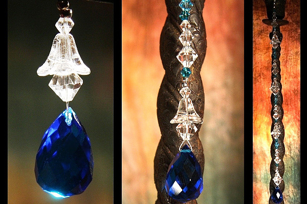 Jewel Blue Crystal Drop Suncatcher