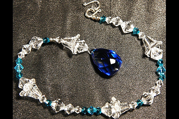 Jewel Blue Crystal Drop Suncatcher